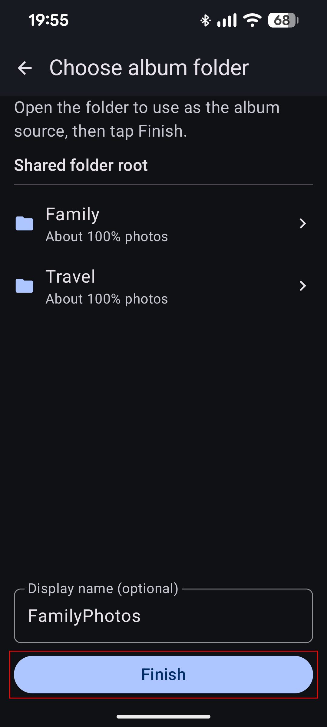 Pick shared folder