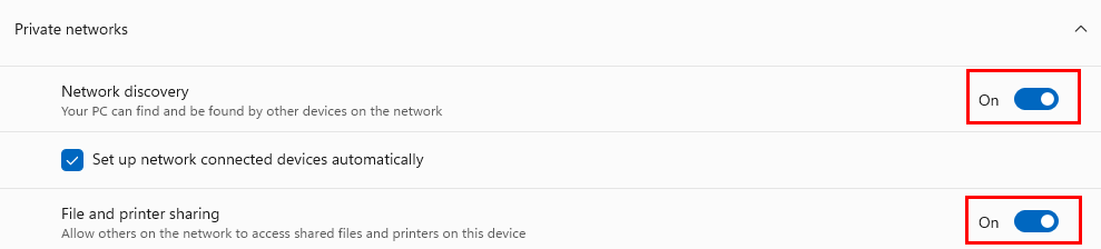 Advanced sharing settings